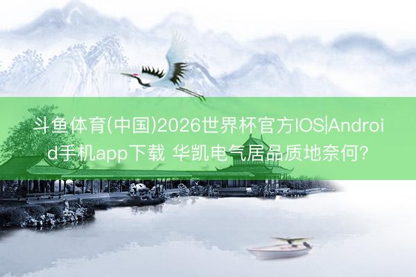 斗鱼体育(中国)2026世界杯官方IOS|Android手机app下载 华凯电气居品质地奈何？