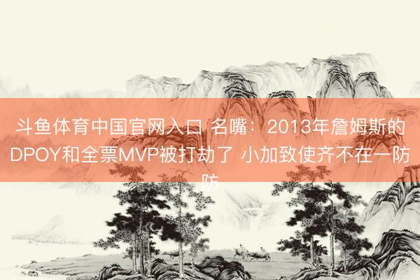 斗鱼体育中国官网入口 名嘴：2013年詹姆斯的DPOY和全票MVP被打劫了 小加致使齐不在一防
