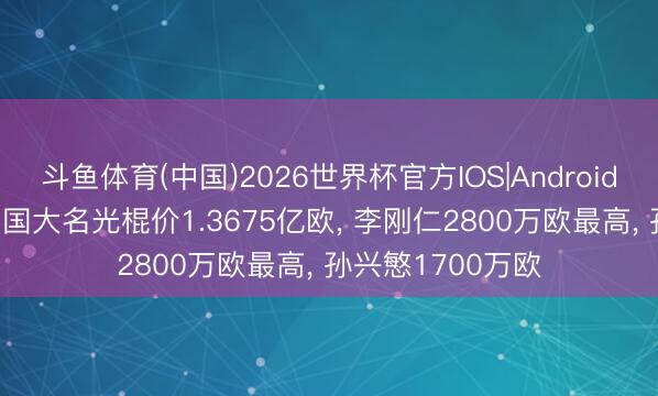 斗鱼体育(中国)2026世界杯官方IOS|Android手机app下载 韩国大名光棍价1.3675亿欧, 李刚仁2800万欧最高, 孙兴慜1700万欧