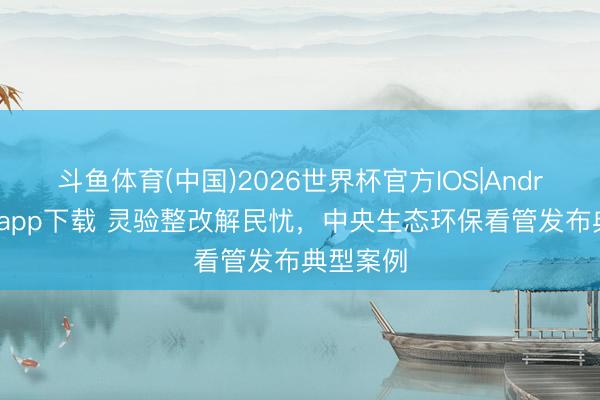 斗鱼体育(中国)2026世界杯官方IOS|Android手机app下载 灵验整改解民忧，中央生态环保看管发布典型案例