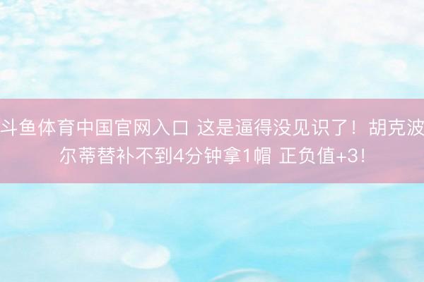斗鱼体育中国官网入口 这是逼得没见识了！胡克波尔蒂替补不到4分钟拿1帽 正负值+3！